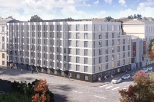 Rendering eines siebenstöckigen Hauses