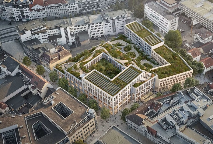 Rendering eines Bebauungsplans
