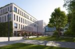 Vierstöckiges Gebäude mit Staffelgeschoss