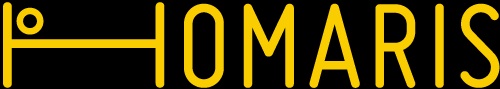 HOMARIS brand logo in yellow on black, featuring a stylized 'H' with a circular dot to the left.